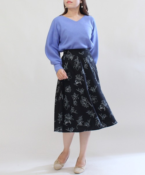 TRUDEA(トルディア)の「線描きプリントスカート(スカート・レディース・ブラック/ブラウン/アイボリー・MEDIUM/SMALL)」の19枚目の写真