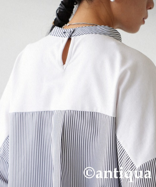 antiqua(アンティカ)の「異素材切替えプルオーバー(Tシャツ/カットソー・レディース・オフホワイト/ブラック・FREE)」の15枚目の写真