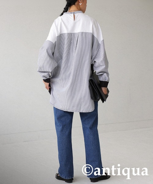 antiqua(アンティカ)の「異素材切替えプルオーバー(Tシャツ/カットソー・レディース・オフホワイト/ブラック・FREE)」の21枚目の写真
