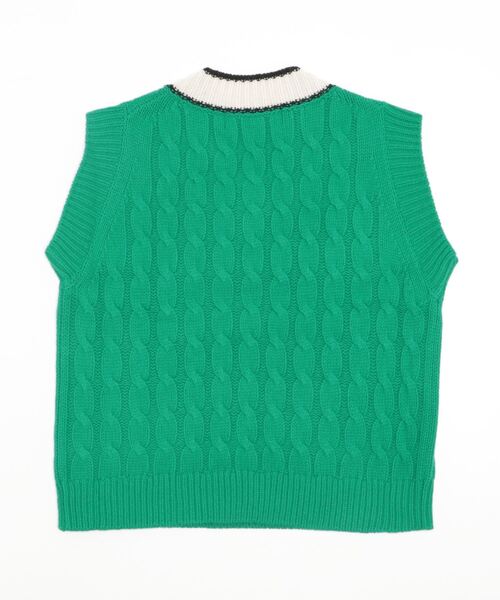 THE SHINZONE（ザ　シンゾーン）の「[THE SHINZONE/ザ シンゾーン] チルデン Vネックニットベスト（ベスト・レディース・ホワイト/グリーン・F）」の11枚目の写真