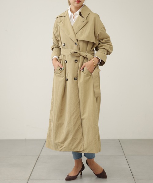 OUVRAGE CLASSE（ウヴラージュクラス）の「オーバートレンチコート（トレンチコート・レディース・ベージュ/モカ・FREE）」の13枚目の写真