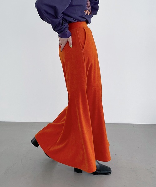 PAGEBOY（ページボーイ）の「コールテンマーメイドスカート（スカート・レディース・ブラック/オレンジ/アイボリー/ミント・FREE）」の9枚目の写真