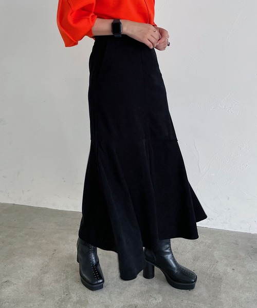 PAGEBOY（ページボーイ）の「コールテンマーメイドスカート（スカート・レディース・ブラック/オレンジ/アイボリー/ミント・FREE）」の7枚目の写真