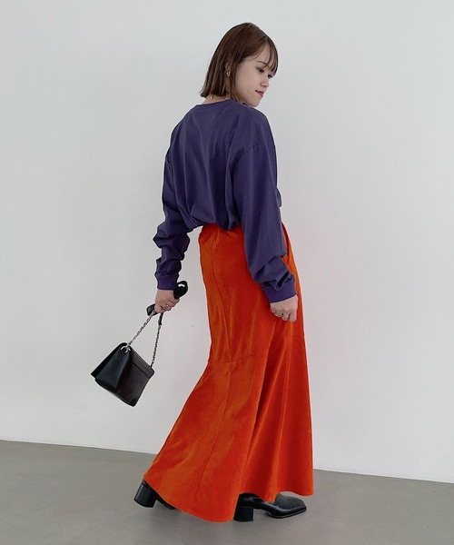 PAGEBOY（ページボーイ）の「コールテンマーメイドスカート（スカート・レディース・ブラック/オレンジ/アイボリー/ミント・FREE）」の10枚目の写真