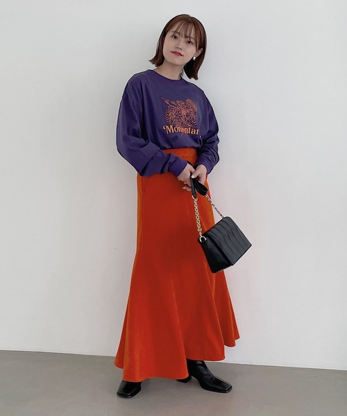 PAGEBOY（ページボーイ）の「コールテンマーメイドスカート（スカート・レディース・ブラック/オレンジ/アイボリー/ミント・FREE）」の11枚目の写真