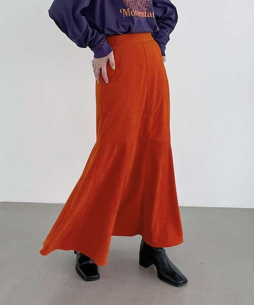 PAGEBOY（ページボーイ）の「コールテンマーメイドスカート（スカート・レディース・ブラック/オレンジ/アイボリー/ミント・FREE）」の8枚目の写真