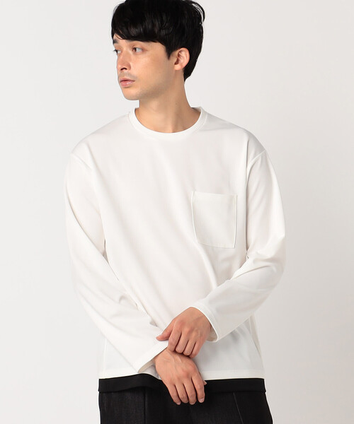 COMME CA ISM（コムサイズム）の「フェイクレイヤード Tシャツ（Tシャツ/カットソー・メンズ・ホワイト/ブラック/ミント/チャコール/ライトグレー/ワイン・MEDIUM/LARGE）」の2枚目の写真