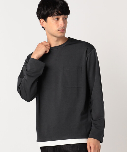 COMME CA ISM（コムサイズム）の「フェイクレイヤード Tシャツ（Tシャツ/カットソー・メンズ・ホワイト/ブラック/ミント/チャコール/ライトグレー/ワイン・MEDIUM/LARGE）」の5枚目の写真