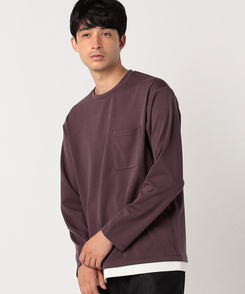 COMME CA ISM（コムサイズム）の「フェイクレイヤード Tシャツ（Tシャツ/カットソー・メンズ・ホワイト/ブラック/ミント/チャコール/ライトグレー/ワイン・MEDIUM/LARGE）」の8枚目の写真