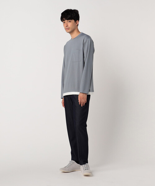 COMME CA ISM（コムサイズム）の「フェイクレイヤード Tシャツ（Tシャツ/カットソー・メンズ・ホワイト/ブラック/ミント/チャコール/ライトグレー/ワイン・MEDIUM/LARGE）」の11枚目の写真