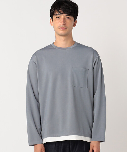 COMME CA ISM（コムサイズム）の「フェイクレイヤード Tシャツ（Tシャツ/カットソー・メンズ・ホワイト/ブラック/ミント/チャコール/ライトグレー/ワイン・MEDIUM/LARGE）」の14枚目の写真