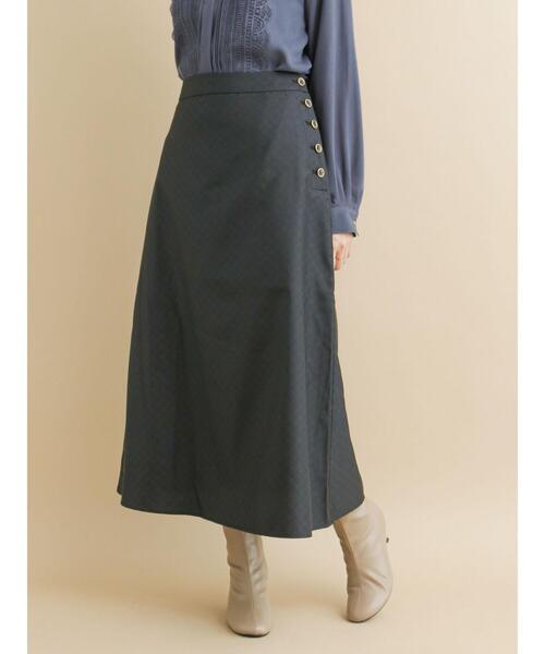 Te chichi（テチチ）の「キルティングジャカードフレアスカート（スカート・レディース・ブラック/ブラウン・SMALL/MEDIUM）」の3枚目の写真