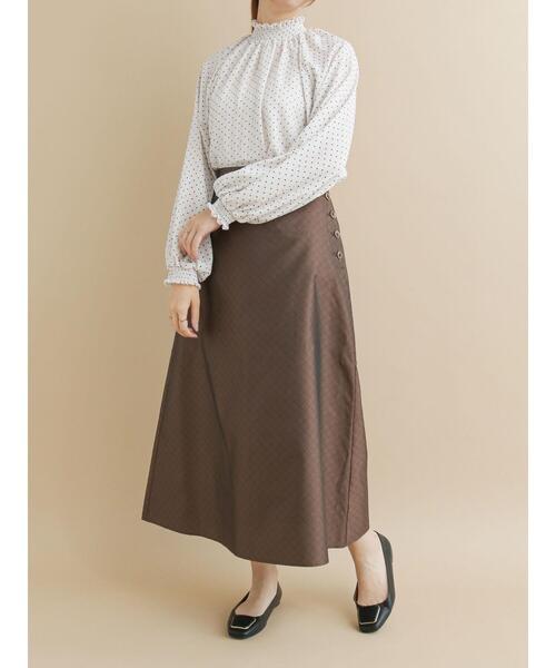 Te chichi（テチチ）の「キルティングジャカードフレアスカート（スカート・レディース・ブラック/ブラウン・SMALL/MEDIUM）」の15枚目の写真