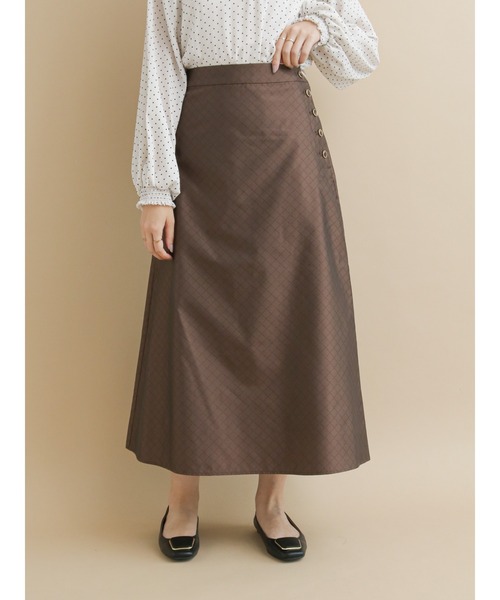 Te chichi（テチチ）の「キルティングジャカードフレアスカート（スカート・レディース・ブラック/ブラウン・SMALL/MEDIUM）」の2枚目の写真