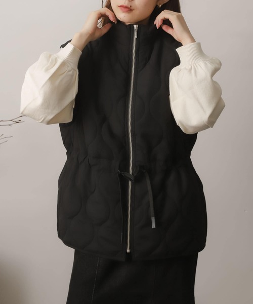 SENSE OF PLACE by URBAN RESEARCH（センスオブプレイスバイアーバンリサーチ）の「『UR TECH』キルティングベスト（ダウンベスト・レディース・アイボリー/カーキ/ブラック・ONE）」の13枚目の写真