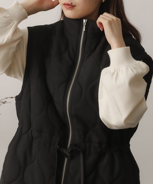 SENSE OF PLACE by URBAN RESEARCH（センスオブプレイスバイアーバンリサーチ）の「『UR TECH』キルティングベスト（ダウンベスト・レディース・アイボリー/カーキ/ブラック・ONE）」の14枚目の写真