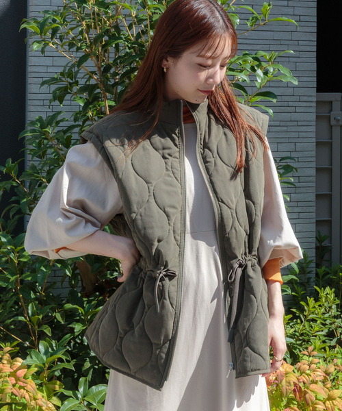 OUR キルティングダウンベスト オリーブグリーン SENSE OF PLACE by URBAN RESEARCH（センスオブプレイスバイ