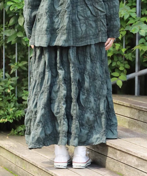 HARVESTY（ハーベスティ）の「HARVESTY/ハーベスティ イージーカルメンスカートシュリンク ロングスカート（スカート・レディース・ブラック/オリーブ/アイボリー・2/1）」の7枚目の写真