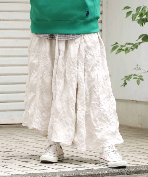 HARVESTY（ハーベスティ）の「HARVESTY/ハーベスティ イージーカルメンスカートシュリンク ロングスカート（スカート・レディース・ブラック/オリーブ/アイボリー・2/1）」の13枚目の写真