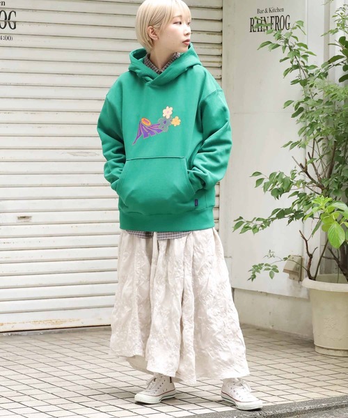 HARVESTY（ハーベスティ）の「HARVESTY/ハーベスティ イージーカルメンスカートシュリンク ロングスカート（スカート・レディース・ブラック/オリーブ/アイボリー・2/1）」の14枚目の写真