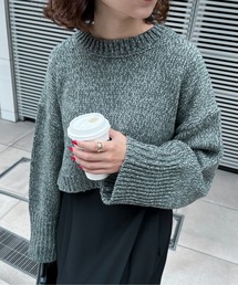feepur | 【ハンドウォッシャブル】メランジショートオーバーニット(ニット/セーター)