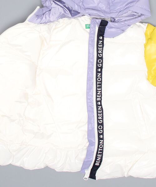 BENETTON (UNITED COLORS OF BENETTON)(ベネトンユナイテッドカラーズオブベネトン)の「【GREEN B】キッズフード付きフリル中綿ジャケットG(その他アウター・キッズ・ホワイト系その他/ピンク・104/X-SMALL/116/90/82/98)」の3枚目の写真