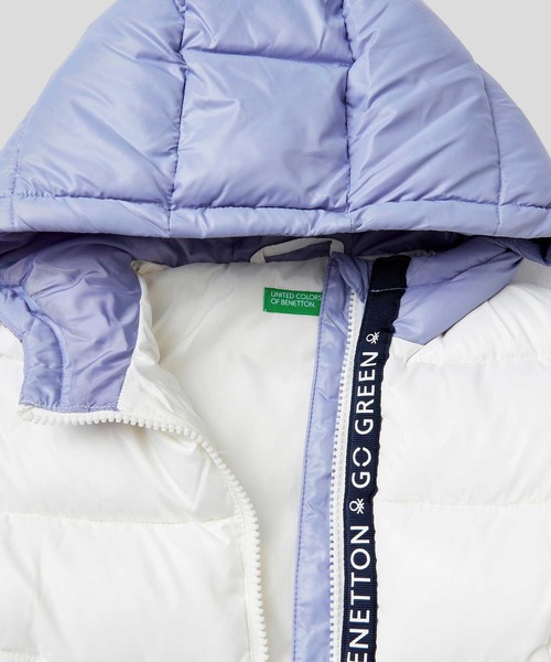 BENETTON (UNITED COLORS OF BENETTON)(ベネトンユナイテッドカラーズオブベネトン)の「【GREEN B】キッズフード付きフリル中綿ジャケットG(その他アウター・キッズ・ホワイト系その他/ピンク・104/X-SMALL/116/90/82/98)」の8枚目の写真