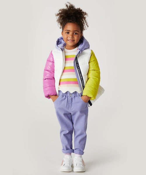 BENETTON (UNITED COLORS OF BENETTON)(ベネトンユナイテッドカラーズオブベネトン)の「【GREEN B】キッズフード付きフリル中綿ジャケットG(その他アウター・キッズ・ホワイト系その他/ピンク・104/X-SMALL/116/90/82/98)」の9枚目の写真