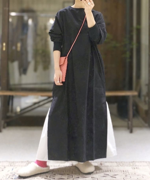 クルーネックスリットワンピース ワンピース Journal ラックス のファッション Standard Luxe ジャーナルスタンダード Standard ワンピース ドレス Luxe ジャーナルスタンダード ジャパン 本物