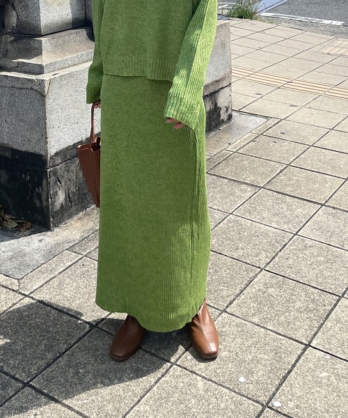 LE MORE（リモア）の「ミックスヤーンペンシルニットスカート（スカート・レディース・ブラック/ベージュ/グリーン・FREE）」の16枚目の写真