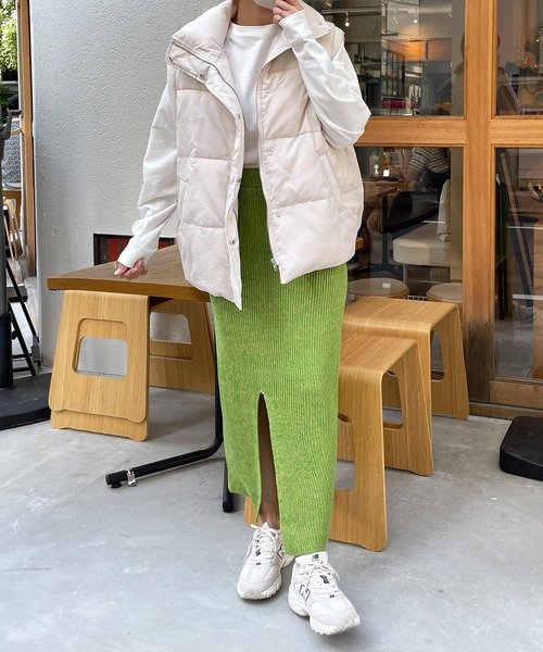 LE MORE（リモア）の「ミックスヤーンペンシルニットスカート（スカート・レディース・ブラック/ベージュ/グリーン・FREE）」の10枚目の写真