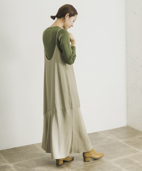 URBAN RESEARCH（アーバンリサーチ）の「ヘム切替キャミワンピース（ワンピース・レディース・ブラック/ベージュ・FREE）」の9枚目の写真