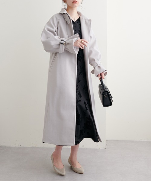 natural couture（ナチュラルクチュール）の「オケージョン対応　大花フロッキーワンピース（ドレス・レディース・ベージュ/ブラック・FREE）」の8枚目の写真