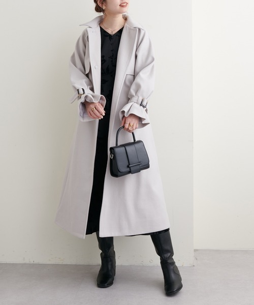 natural couture（ナチュラルクチュール）の「オケージョン対応　大花フロッキーワンピース（ドレス・レディース・ベージュ/ブラック・FREE）」の14枚目の写真