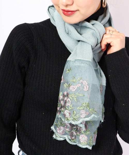 FUNALIVE（ファンアライブ）の「je crois soi 花刺繍ストール