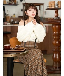 darich グラデーションオフショルダーセーター Darich（ダーリッチ）の「オフショルダーケーブルニット（ニット