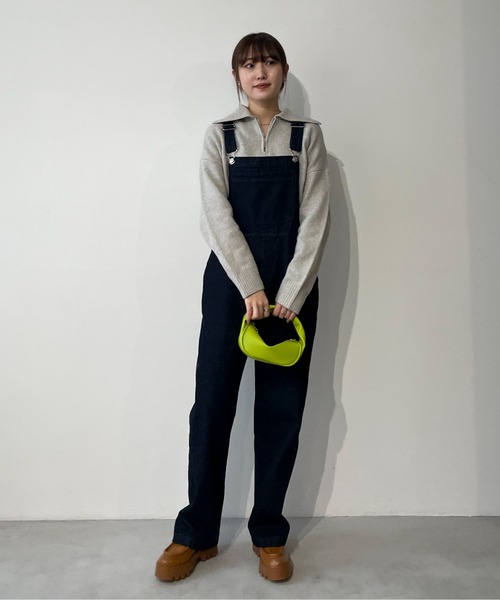 EPIMI E'PIMMY（エピミエピミー）の「ハーフジッププルオーバー（ニット/セーター・レディース・ベージュ/オフホワイト/ブルー/杢グレー・MEDIUM）」の8枚目の写真