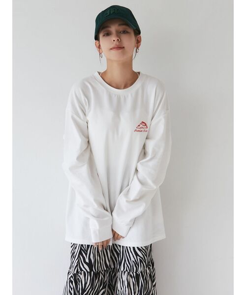 MURUA(ムルーア)の「ピザADロンT(Tシャツ/カットソー・レディース・ブラック/ホワイト/ライトブルー・FREE)」の7枚目の写真