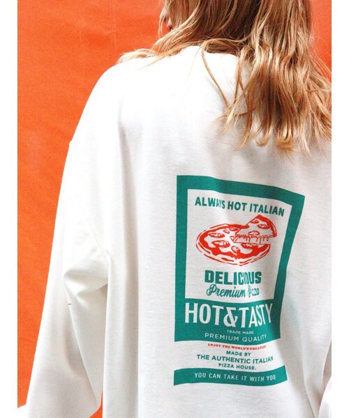 MURUA(ムルーア)の「ピザADロンT(Tシャツ/カットソー・レディース・ブラック/ホワイト/ライトブルー・FREE)」の9枚目の写真