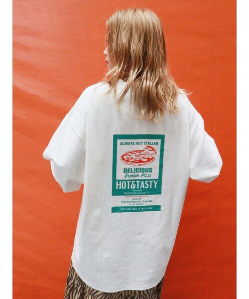 MURUA(ムルーア)の「ピザADロンT(Tシャツ/カットソー・レディース・ブラック/ホワイト/ライトブルー・FREE)」の10枚目の写真