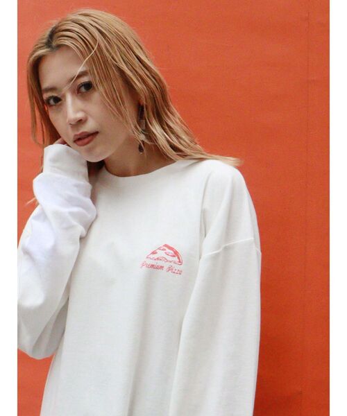 MURUA(ムルーア)の「ピザADロンT(Tシャツ/カットソー・レディース・ブラック/ホワイト/ライトブルー・FREE)」の11枚目の写真