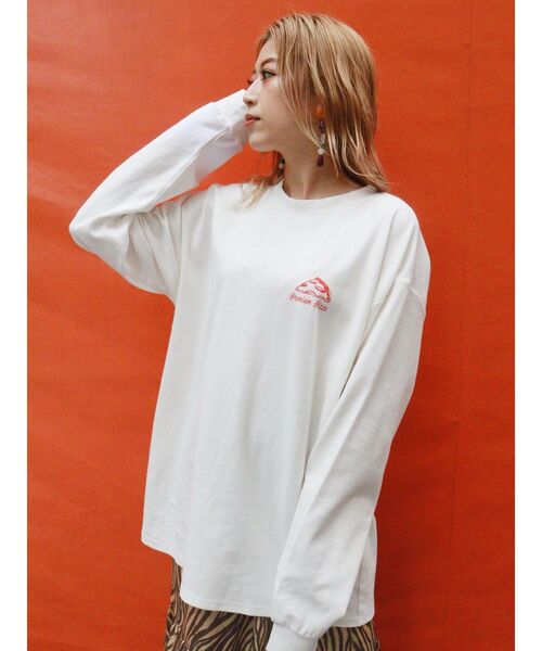 MURUA(ムルーア)の「ピザADロンT(Tシャツ/カットソー・レディース・ブラック/ホワイト/ライトブルー・FREE)」の12枚目の写真