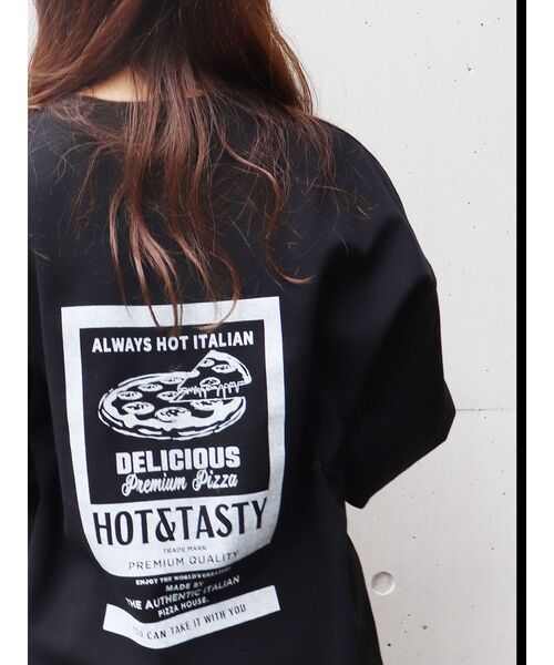 MURUA(ムルーア)の「ピザADロンT(Tシャツ/カットソー・レディース・ブラック/ホワイト/ライトブルー・FREE)」の16枚目の写真