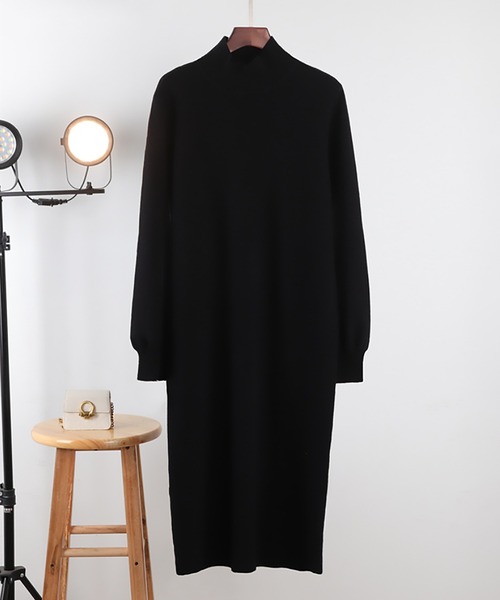SETUP7(セットアップセブン)の「【SETUP7】タートルネックニットワンピース SCCH266 ※(ワンピース・レディース・ベージュ/ブラウン/アイボリー/グレー/ライトグレー/ブラック・FREE)」の3枚目の写真