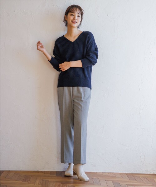 THE SHOP TK (ザ ショップ ティーケー )の「◆【美脚シルエット/あったか裏起毛/洗える】ソフトタッチワイドストレートパンツ(その他パンツ・レディース・ブラウン系2/ホワイト系4・11/12/13/14)」の5枚目の写真