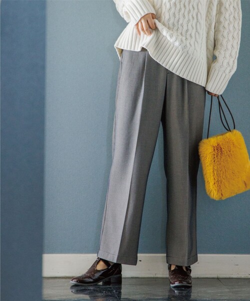 THE SHOP TK (ザ ショップ ティーケー )の「◆【美脚シルエット/あったか裏起毛/洗える】ソフトタッチワイドストレートパンツ(その他パンツ・レディース・ブラウン系2/ホワイト系4・11/12/13/14)」の8枚目の写真