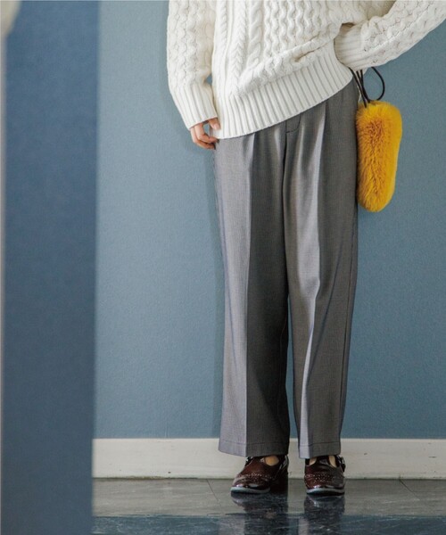 THE SHOP TK (ザ ショップ ティーケー )の「◆【美脚シルエット/あったか裏起毛/洗える】ソフトタッチワイドストレートパンツ(その他パンツ・レディース・ブラウン系2/ホワイト系4・11/12/13/14)」の9枚目の写真