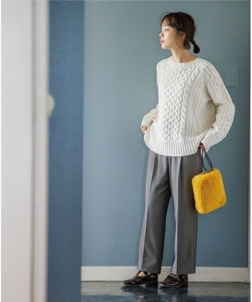 THE SHOP TK (ザ ショップ ティーケー )の「◆【美脚シルエット/あったか裏起毛/洗える】ソフトタッチワイドストレートパンツ(その他パンツ・レディース・ブラウン系2/ホワイト系4・11/12/13/14)」の12枚目の写真