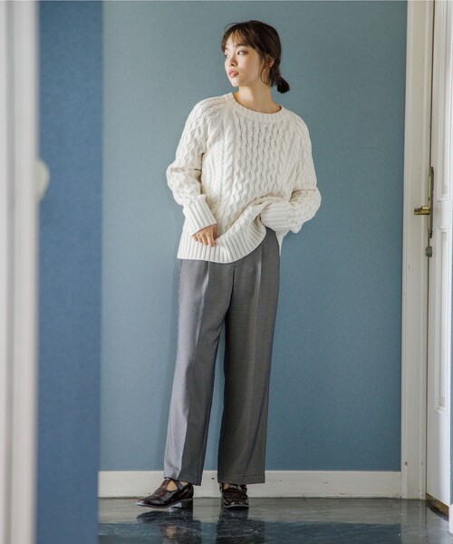 THE SHOP TK (ザ ショップ ティーケー )の「◆【美脚シルエット/あったか裏起毛/洗える】ソフトタッチワイドストレートパンツ(その他パンツ・レディース・ブラウン系2/ホワイト系4・11/12/13/14)」の14枚目の写真