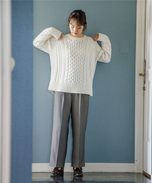 THE SHOP TK (ザ ショップ ティーケー )の「◆【美脚シルエット/あったか裏起毛/洗える】ソフトタッチワイドストレートパンツ(その他パンツ・レディース・ブラウン系2/ホワイト系4・11/12/13/14)」の15枚目の写真